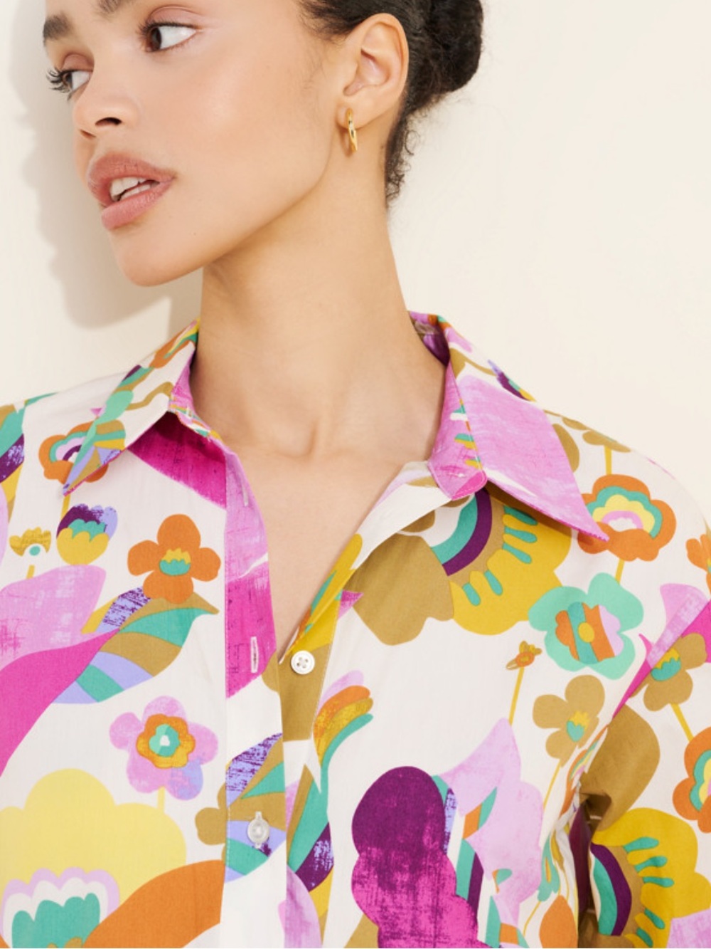 NWT Anthropologie size XL The Bettina tiered shirt dress in multi colors - Picture 3 of 11